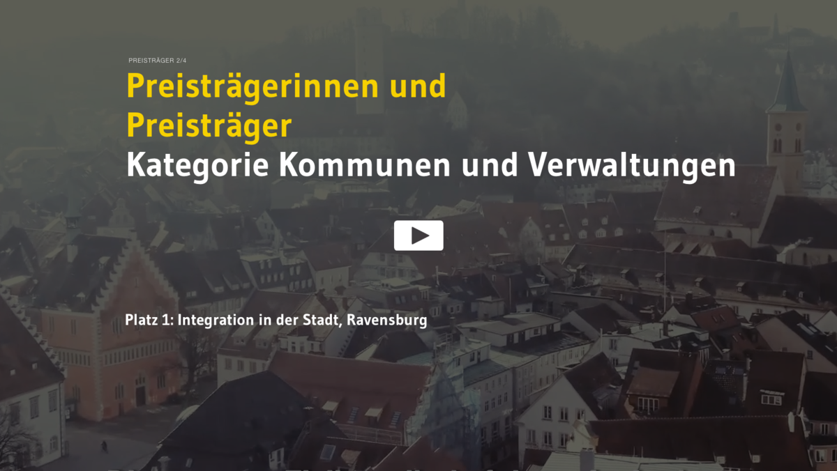 Kategorie Kommunen und Verwaltungen Platz 1: Integration in der Stadt, Ravensburg